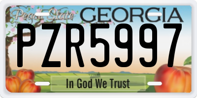 GA license plate PZR5997