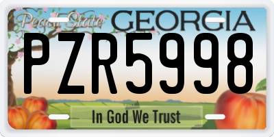 GA license plate PZR5998