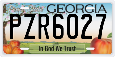 GA license plate PZR6027