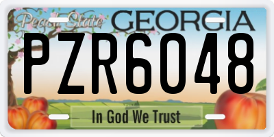 GA license plate PZR6048