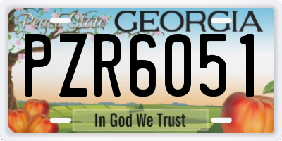 GA license plate PZR6051