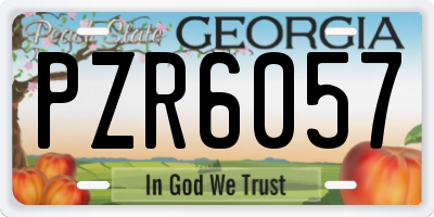 GA license plate PZR6057