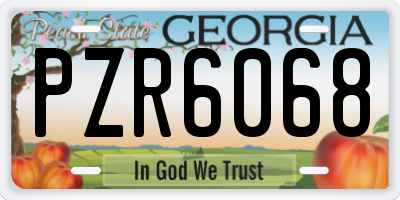 GA license plate PZR6068