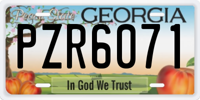 GA license plate PZR6071