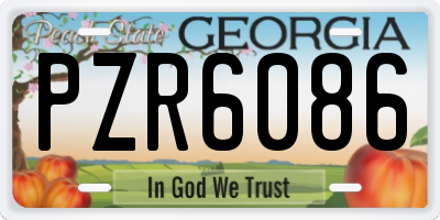 GA license plate PZR6086