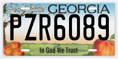 GA license plate PZR6089