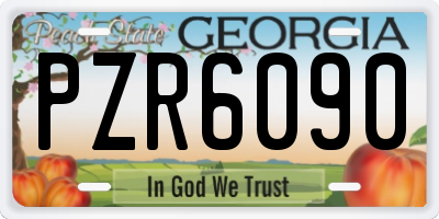 GA license plate PZR6090
