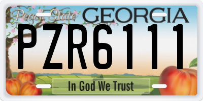 GA license plate PZR6111