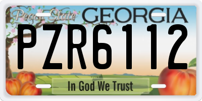 GA license plate PZR6112