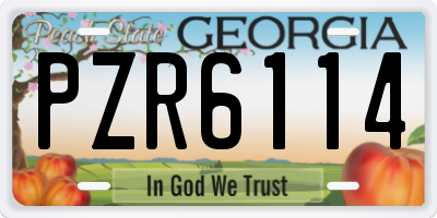 GA license plate PZR6114