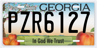 GA license plate PZR6127