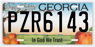 GA license plate PZR6143