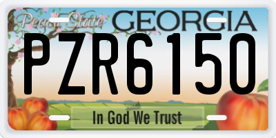 GA license plate PZR6150
