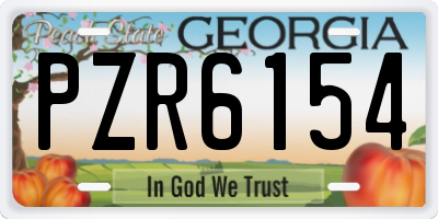 GA license plate PZR6154