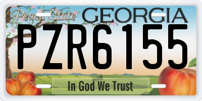 GA license plate PZR6155