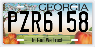 GA license plate PZR6158