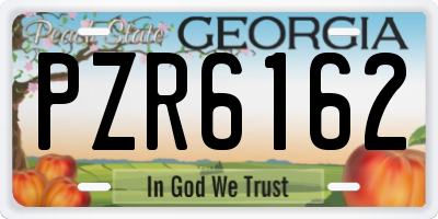 GA license plate PZR6162