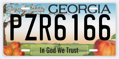 GA license plate PZR6166