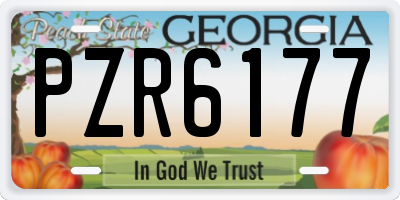 GA license plate PZR6177