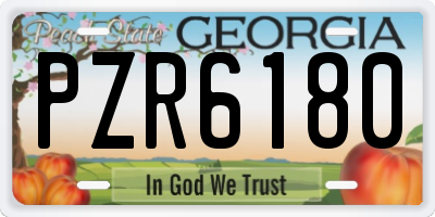 GA license plate PZR6180