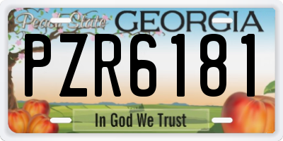 GA license plate PZR6181