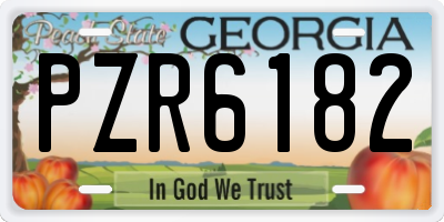 GA license plate PZR6182