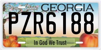 GA license plate PZR6188