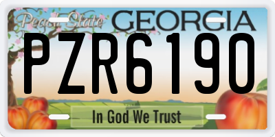 GA license plate PZR6190