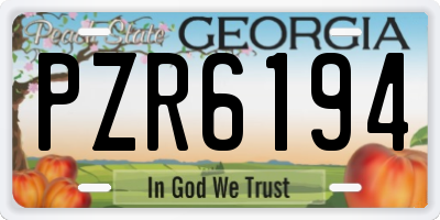 GA license plate PZR6194