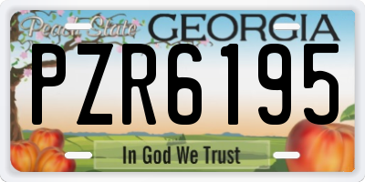 GA license plate PZR6195