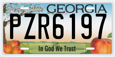 GA license plate PZR6197