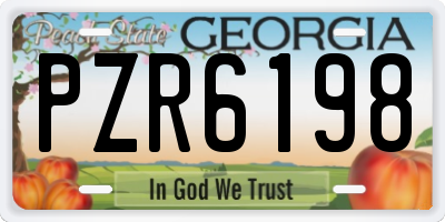 GA license plate PZR6198
