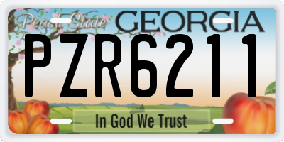 GA license plate PZR6211