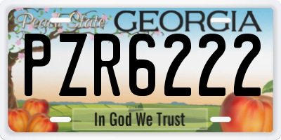 GA license plate PZR6222