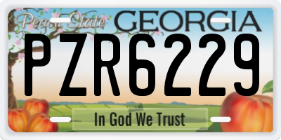 GA license plate PZR6229