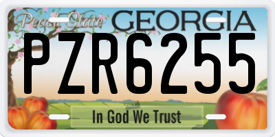 GA license plate PZR6255