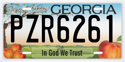 GA license plate PZR6261