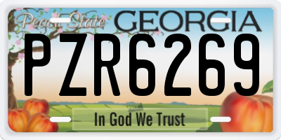 GA license plate PZR6269