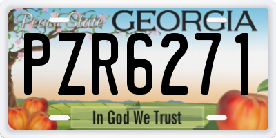 GA license plate PZR6271