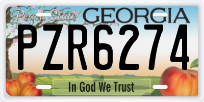 GA license plate PZR6274