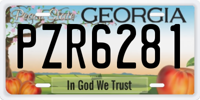 GA license plate PZR6281