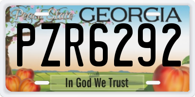 GA license plate PZR6292