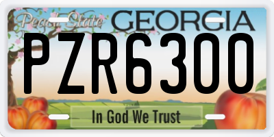 GA license plate PZR6300