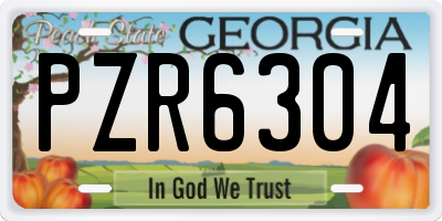 GA license plate PZR6304
