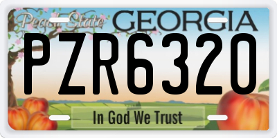 GA license plate PZR6320