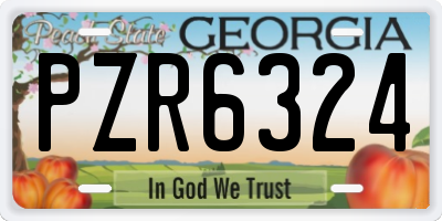 GA license plate PZR6324