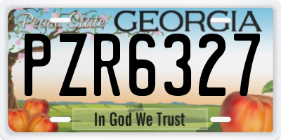 GA license plate PZR6327