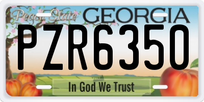 GA license plate PZR6350
