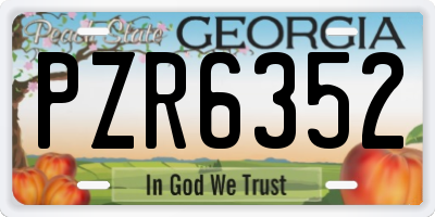 GA license plate PZR6352