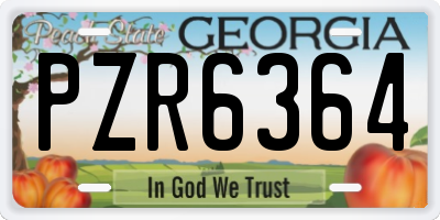 GA license plate PZR6364